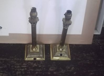 2 vintage  solid brass  lamps