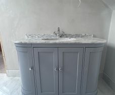 1200mm Luxury Bathroom vanity unit Light Grey; Carrara Marble