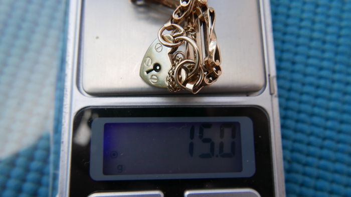 Vintage Gold 375 Bangle Bracelet Heart Locket 9 Ct Gold 15,0g
