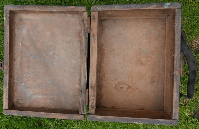 Vintage Suitcase from the 1940s, Wooden Travel Case