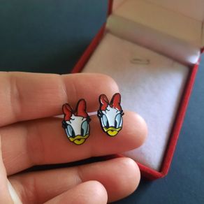 Disney Daisy Duck Enamel Stud Earrings - Vintage Style