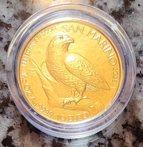 San Marino 10 Euro Gold (.9999) Brilliant Uncirculated Coin 2025 - Falco Pellegrino