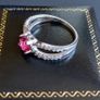 925 Ladies Sterling Silver Ruby Coloured Gemstone Ring Image 3