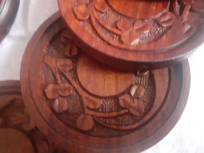 Wooden 8pce Coaster Set.