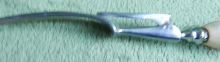 Antique Bone Handle Flatware Serving Meat Fork with Guard