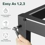 Double Bed Frame with Storage Space Underneath - 4ft6 (135 x 190 cm) - 14.2'' Height - Metal Bed Base with Steel Slat Support - Easy Assembly - Black Image 3