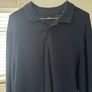 Mens Navy Long Sleeve Polo Shirt Image 2