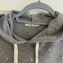 Zara Trafaluc Women's Grey Hoodie with Pearl Detail - Size small Image 3