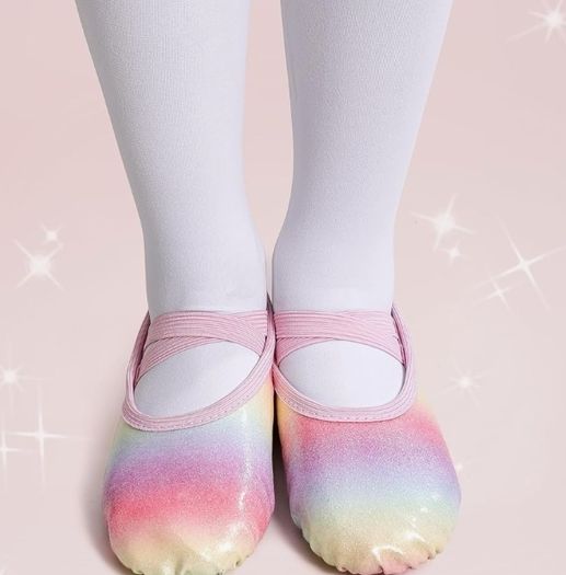 Ballet Shoes for Girls Leather Dance Slippers Soft Split Sole Ballet Flats with Cross Elastic Straps for Toddler Kids, Smooth Finish Wipe-Clean