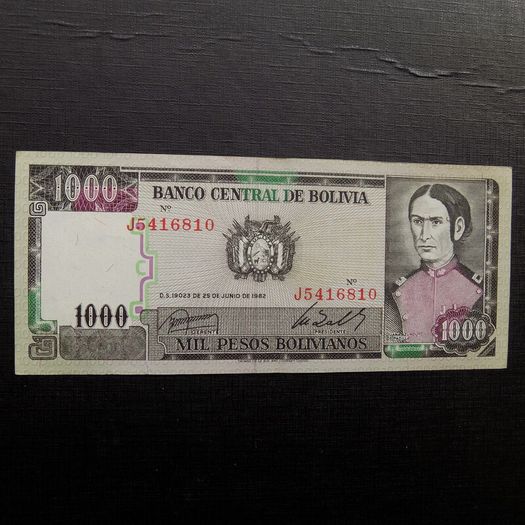Bolivia 1982.1000 Bolivianos.Good very fine condition.