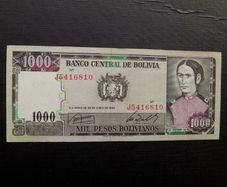 Bolivia 1982.1000 Bolivianos.Good very fine condition.