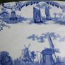 Large Antique Delft Pottery Platter,  Vintage Serving Plate in Blue and White,  Collectable China and Ceramics 16" x 11,5" Image 7