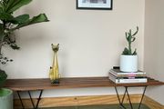 Mid century bench coffee table teak danish Scandinavian