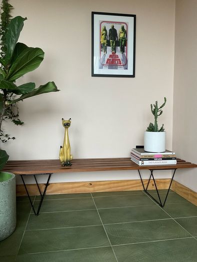 Mid century bench coffee table teak danish Scandinavian