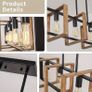 Modern Ceiling Light (Free Delivery) Black or Wood Colours Image 6