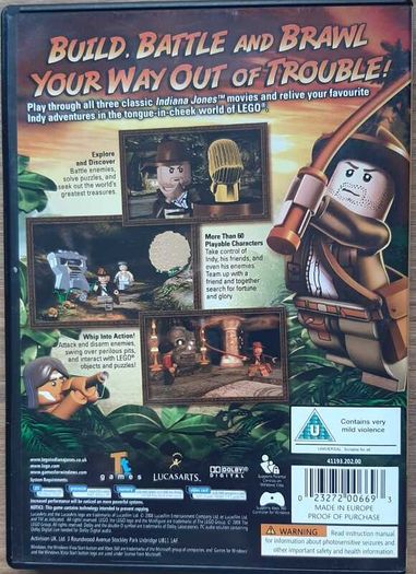 LEGO Indiana Jones: The Original Adventures PC DVD-ROM Complete with Manual