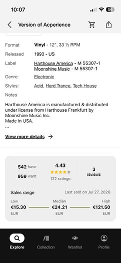 1993 hardfloor Acperience  12" vinyl