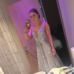Stunning silver low back formal dress with lace & glitter detail