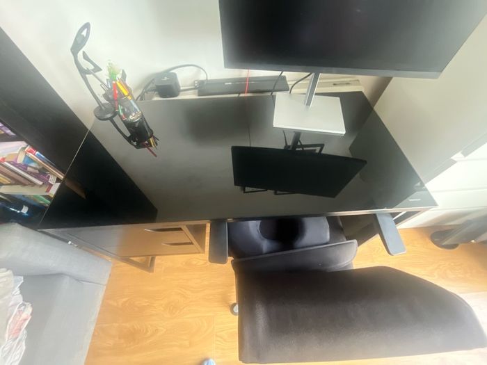 Tempered glass office desk