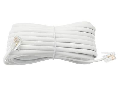 New 10m RJ11 Straight White 4-CORE ADSL Phone Telephone Cable Cord # 1541