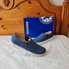 Birkingstock barrie slip ons Size 5 eu 38 blue canvas brand new boxed