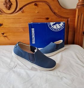 Birkingstock barrie slip ons Size 5 eu 38 blue canvas brand new boxed