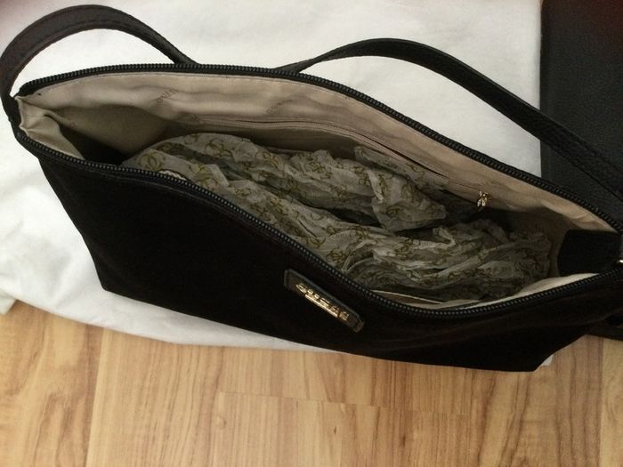 GUESS Bobbi reversible black velvet tote
