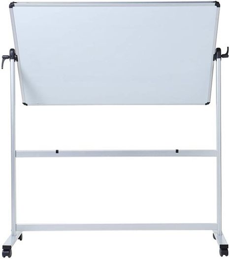 Double-Sided Magnetic Revolving Mobile Whiteboard, Aluminium Frame & Stand,W110xH75 (FREE POSTAGE)