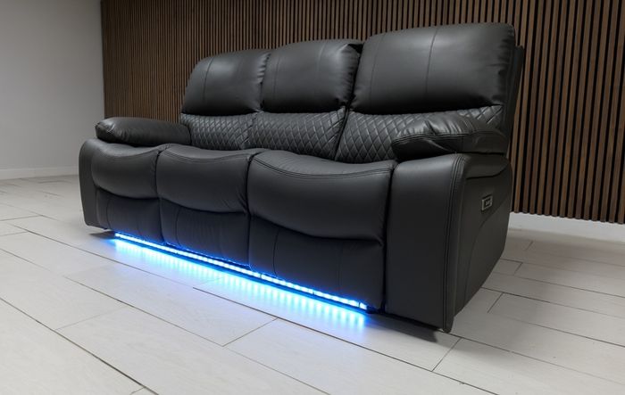 Rita 3+2 Dark Grey Electric Leather Recliner Sofa