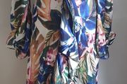 Forever Unique Tiered Lined Maxi Dress Tropical Print Balloon Sleeves New With Tags Size 10 CAN POST