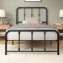 3ft Single Bed Frame with Headboard (90 x 190 cm) - 14'' Height - Metal Bed Base with Footboard - Steel Slat Support - Easy Assembly - Black Image 9