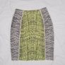 Kenzo Neon Yellow Lime Abstract Geometric Pencil Mini Skirt Size M Image 6