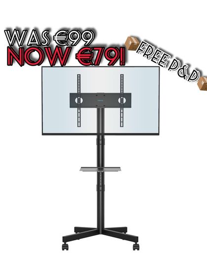 NEW SALE | Mobile TV Stand on Wheels for 23-60 inch Plasma/LCD/LED TVs, Portable TV Stand with Laptop Shelf, Height Adjustable Wheeled Rolling TV Cart
