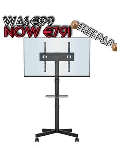 NEW SALE | Mobile TV Stand on Wheels for 23-60 inch Plasma/LCD/LED TVs, Portable TV Stand with Laptop Shelf, Height Adjustable Wheeled Rolling TV Cart