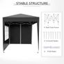 2x2m Popup Gazebo Party Tent Pavilion Black with 4 Sides Image 7