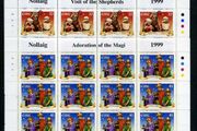 1999 Ireland Christmas Commemorative Stamps Sheetlet Plate 1A1A1A1A Mint Never Hinged (MNH)