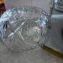 Vintage-Cut Crystal Bowl radial starburst or pinwheel/sunburst,motifs with geometric a serrated/sawtooth rim. Image 6