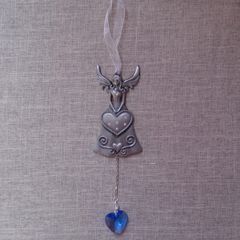 Suncatcher, Pewter angel suncatcher, Window ornament, Gift