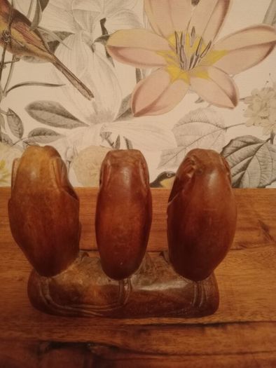 Vintage Hand Carved 3 Wise Monkeys