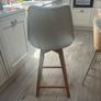 kitchen stools Nordic style x 6. Faux leather white/wood Image 5