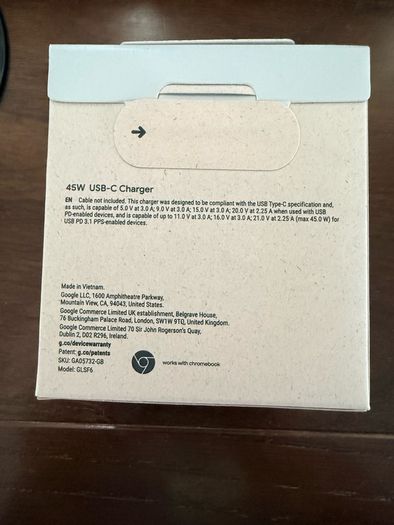 Google Pixel 45w Charger - unopened
