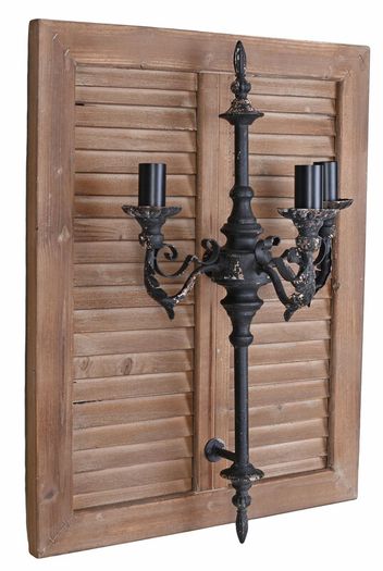 Rustic Wall Lamp  Vintage Country House Style, 3-Light Wood and Metal