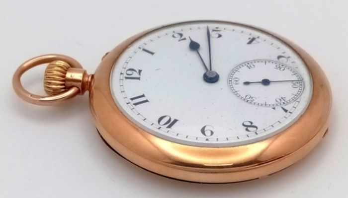 An Antique 9K Gold Double-Cased Pocket Watch.