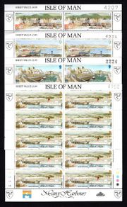 1992 Isle of Man Manx Harbours Commemorative Stamps Sheetlet Mint Never Hinged (MNH)