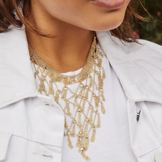 Kendra Scott Chain Bib Necklace with CZ