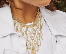 Kendra Scott Chain Bib Necklace with CZ