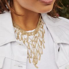 Kendra Scott Chain Bib Necklace with CZ