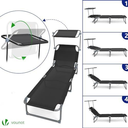 Folding Sun Loungers Set of 2