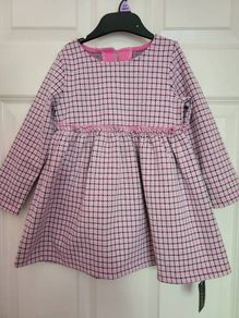 Girls Pink Check Dress