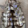 Gladiator style gold wide fit sandals Image 3